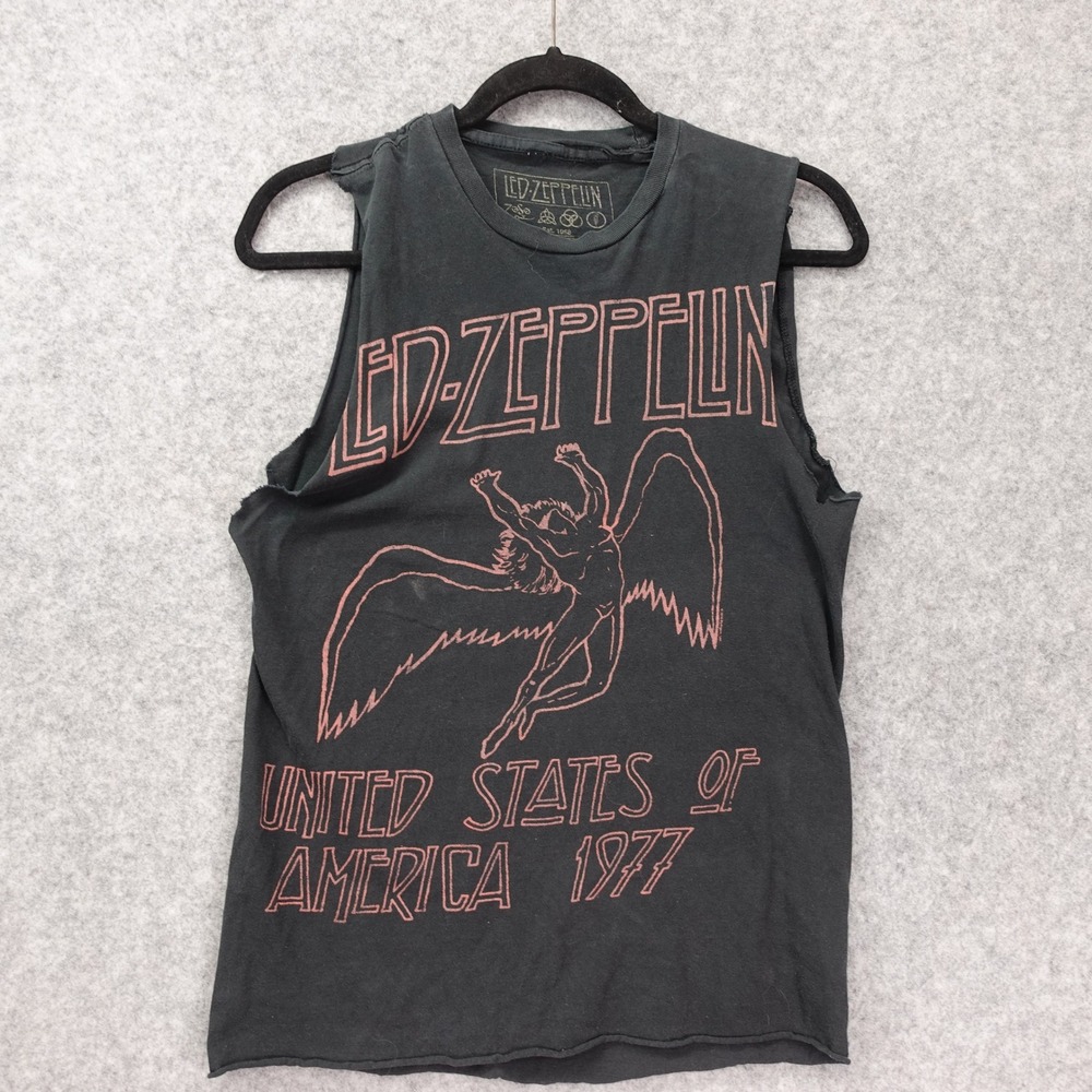 Led Zeppelin Muscle Tank Top SMALL US Tour 1977 Icarus Swan Song Rock Band Tee